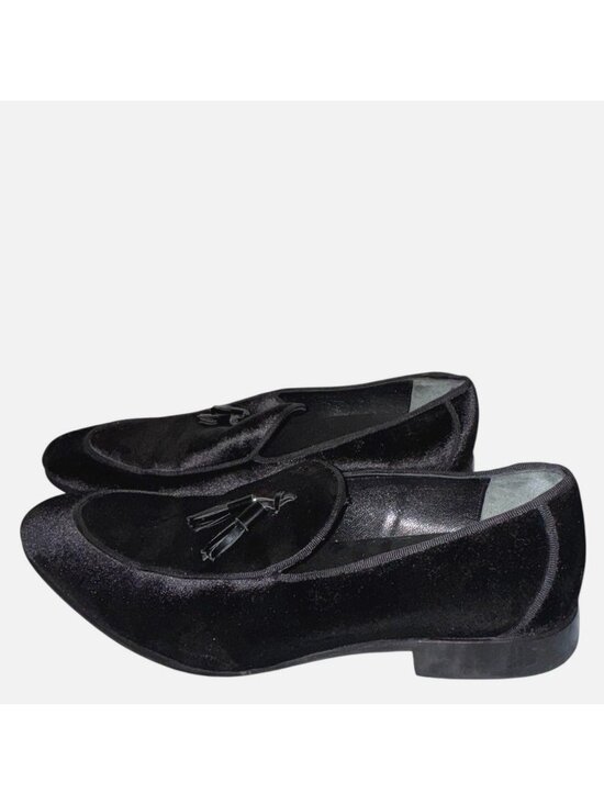 Genio Hand Made Velvet Tassel Loafers 45 12 Formal Dress Shoes Smoking Slippers